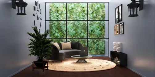 minimal green/ black " living room"