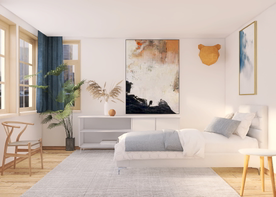 Cozy simple bedroom  Design Rendering