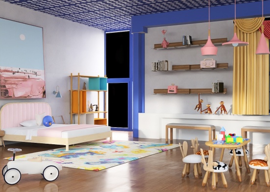 Colourful children’s dream room Design Rendering