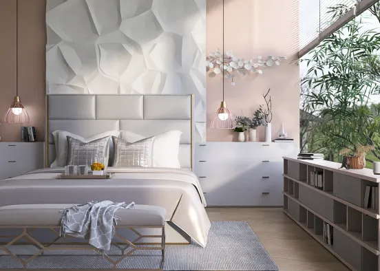 Light shaded Bedroom  Design Rendering