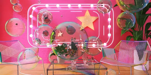 Peculiar and neon pink