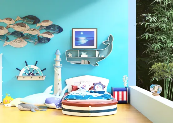Ocean kids room Design Rendering