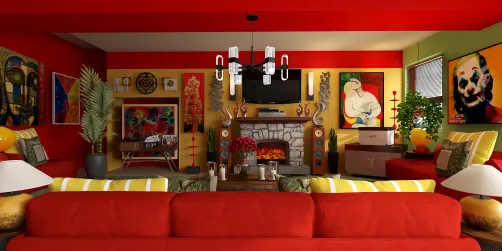 Living room
Color filled Tri colored room ❤️💚🧡