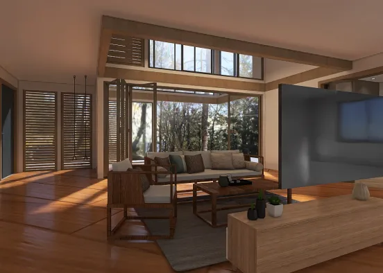 A lovely living room  Design Rendering
