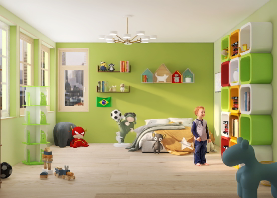 O quarto de uma criança
💚💛🩵 Design Rendering