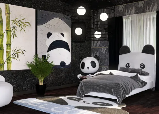 panda bedroom  Design Rendering