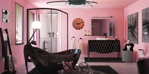 Black...grey...in pink wall