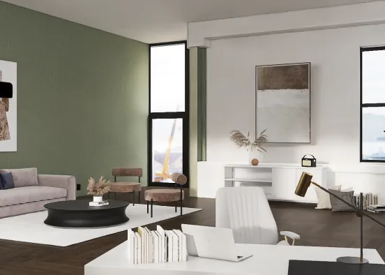 Livingroom/offfice Design Rendering