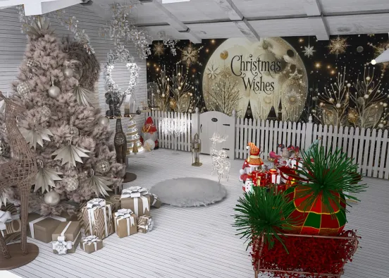 # Santa’s first stop the reindeer barn🎅🏼 Renderização de Design