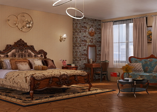 classical bedroom  Design Rendering