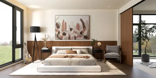 Brown / cream bedroom