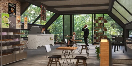 cafe in the woods