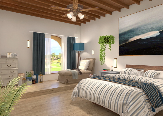 Mediterranean bedroom Design Rendering