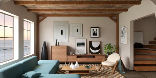 Mid century living room decor 