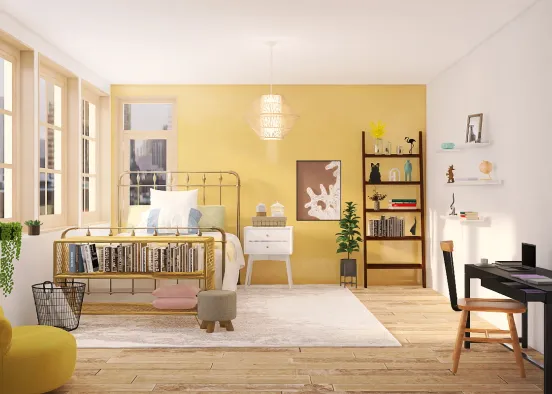 Yellow Bedroom! Design Rendering