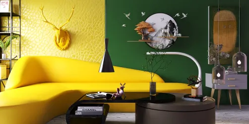 Yellow-Green living room idea 💡