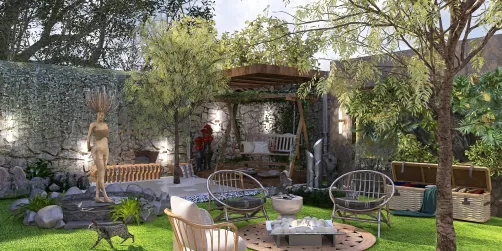 cozy garden area