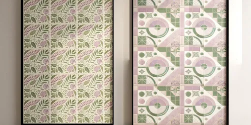 green purple tiles