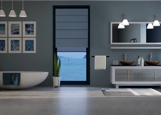BLUE BATHROOM 🛀🛀🛀💖💖💖 Design Rendering