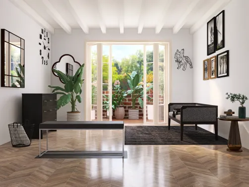 A living room with no TV