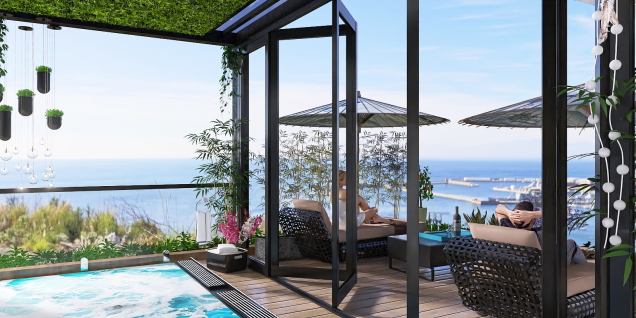 folding door design for a terrace pool! 🌊