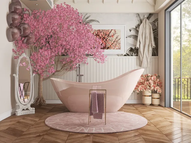 Relax Pink Cherry Blossom Bath