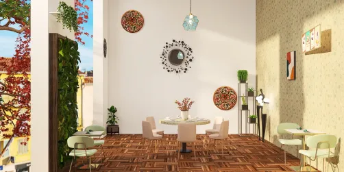 cafe design with greenery 