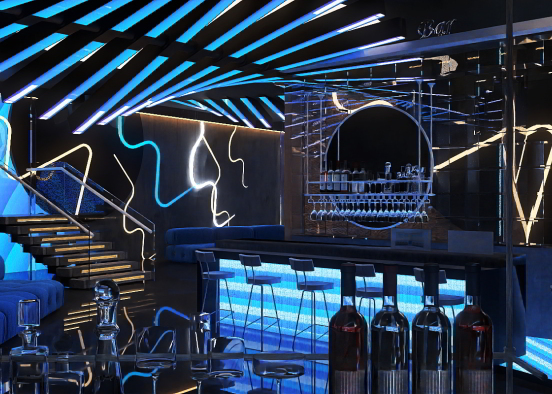 Neon bar Design Rendering