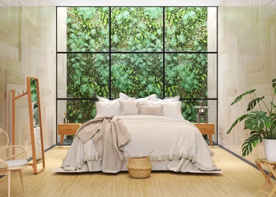 Natural bohemian bedroom  Design Rendering