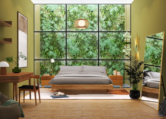 Asian style bedroom idea  Design Rendering