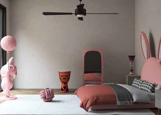 Pinkish room Design Rendering