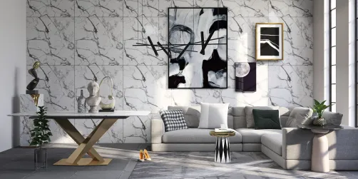 Serene marble living room