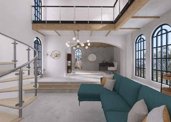 Modern bright livingroom Design Rendering