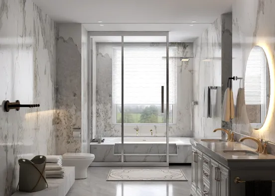 Marble Bathroom Design Rendering