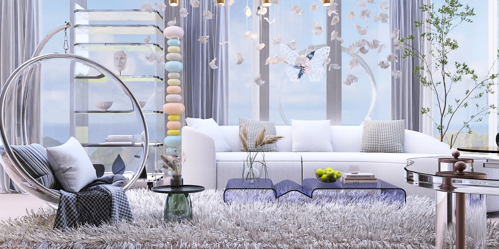 Glass decor for a quiet living room 🩵👌🏻