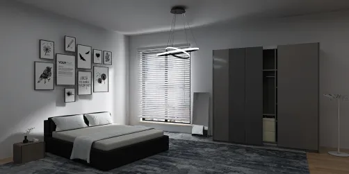 Simple gray bedroom 