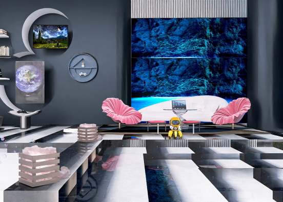 Futuristic fairytale living room Design Rendering