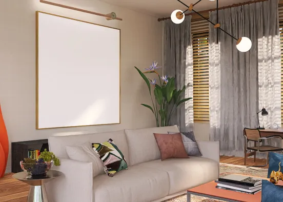 bright and kalm livingroom Design Rendering