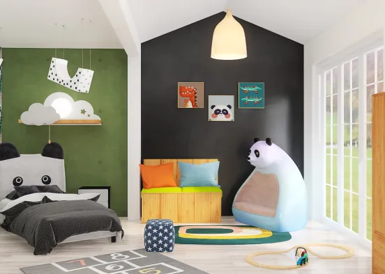 Panda child room Design Rendering