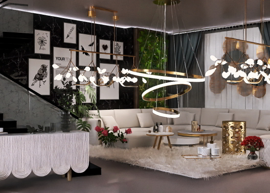 living room idea🖤🥀 Design Rendering