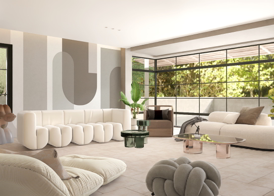 Curvy living room Design Rendering