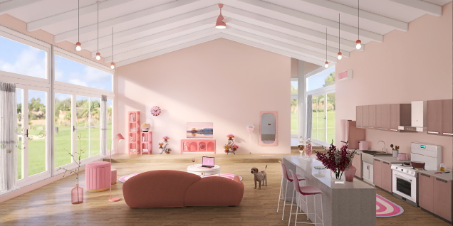 Barbie dream house- Living room&kitchen