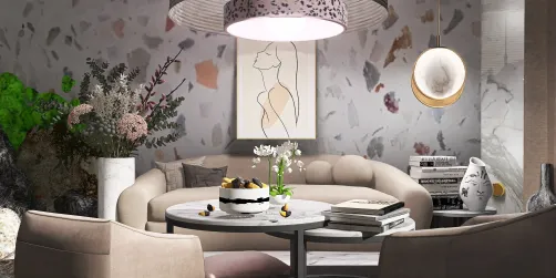 Shabby Chic Marble Living Room 