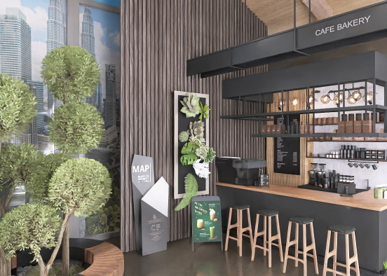 Mall's Hall and The Coffee Time 🛍️☕
 Design Rendering