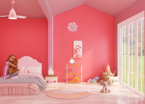 Cutesy pink room Design Rendering