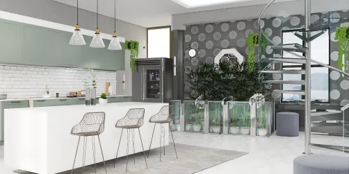 Green&grey kitchen 