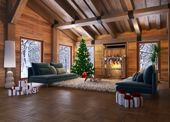 Christmas/New Year Theme Living Room Design Rendering
