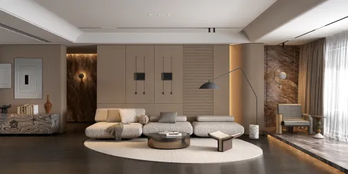 Luxury living room with statement pieces 