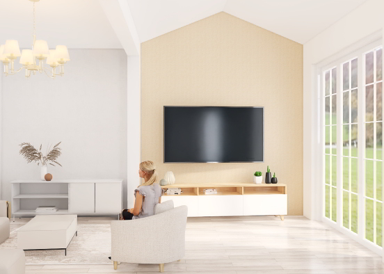 Minimalist living room Design Rendering