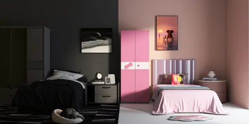 Quarto preto🖤 e rosa 💗